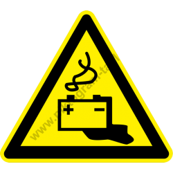 Akkumulátor helyiség figyelmeztető piktogram matrica