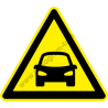Autókijárat figyelmeztető piktogram matrica