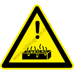 Forró anyag figyelmeztető piktogram matrica
