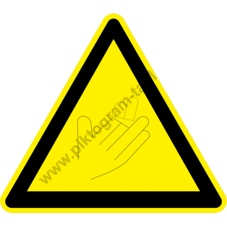 Kézsérülés veszélye figyelmeztető piktogram matrica