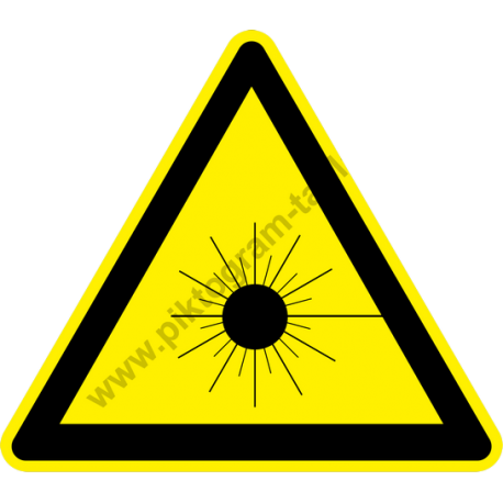 Lézersugár figyelmeztető piktogram matrica