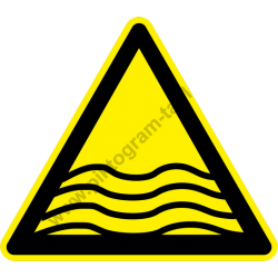 Mélyvíz figyelmeztető piktogram matrica