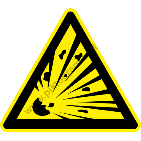 Robbanás veszély figyelmeztető piktogram matrica