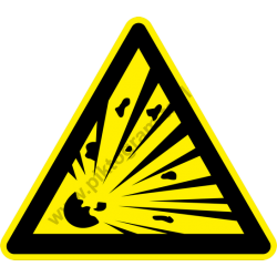 Robbanás veszélyes anyag figyelmeztető piktogram matrica