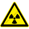 Sugárzásveszély figyelmeztető piktogram matrica