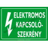 Elektromos kapcsolószekrény villamossági piktogram tábla