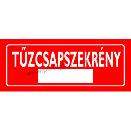 Tűzcsapszekrény piktogram tábla