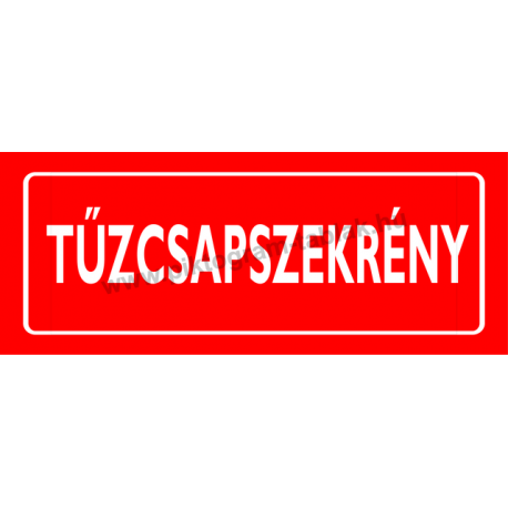 Tűzcsapszekrény piktogram tábla