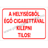 A helyiségből égő cigarettával kilépni tilos tűzvédelmi piktogram tábla