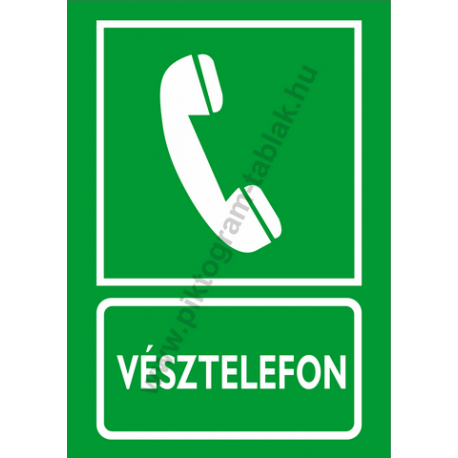 Utánvilágító vésztelefon piktogram tábla