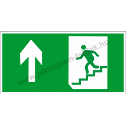 Utánvilágító menekülési út fel a lépcsőn piktogram tábla