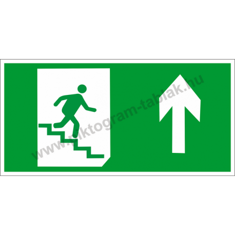 Utánvilágító menekülési út fel a lépcsőn piktogram tábla