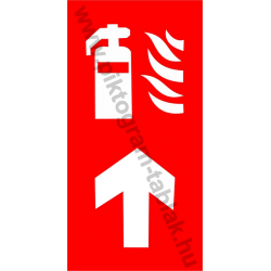 Tűzoltókészülék felfele tűzvédelmi piktogram tábla