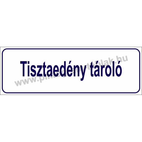 Tisztaedény tároló HACCP tábla