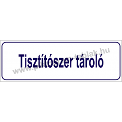 Tisztítószer tároló HACCP tábla