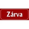 Zárva 25x10 cm