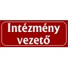 Intézmény vezető 25x10 cm