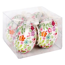 Húsvéti tojásdekoráció réti virágos 7,5 cm 4 db/doboz