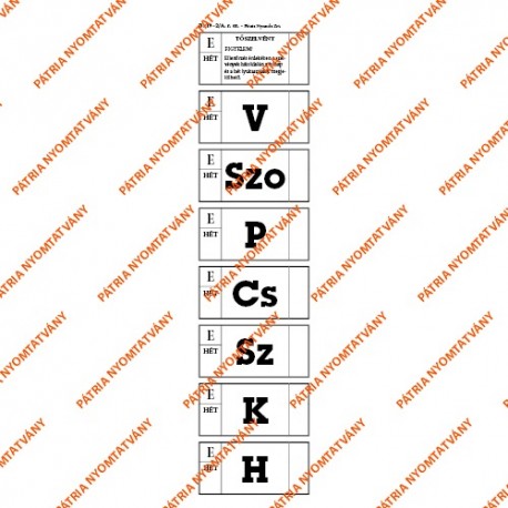 Ebédjegy 7 napos 100 lapos tömb 60x230 mm fekete