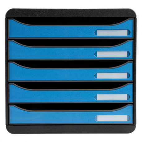 Irattartó box műanyag Exacompta Clean`Safe 5 fiókos kék antimikrobiális