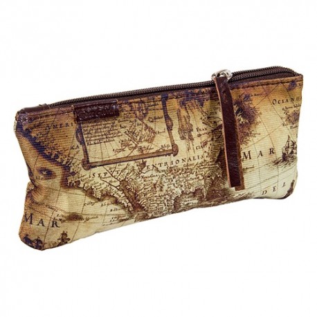 Tolltartó John Gabriel lapos szövet-bőr Térképes nagy