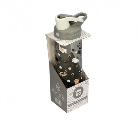 Kulacs Wabo 750 ml csatos szürke/cicás