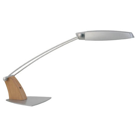 Asztali lámpa Tendo 11W kompakt fénycső ezüst/fa