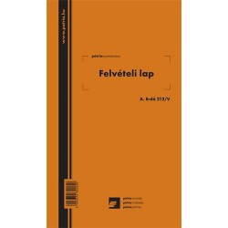 Felvételi lap erdőgazdálkodási 50x2 lapos tömb