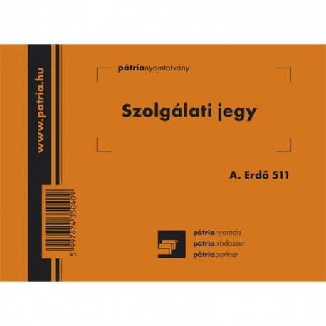 Szolgálati jegy 50x2 lapos tömb A/6 fekvő