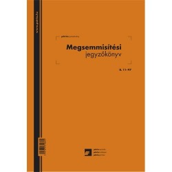 Megsemmisítési jegyzőkönyv 25 lapos tömb A/4 álló