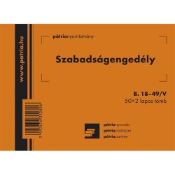 Szabadságengedély 50x2 lapos tömb A/6 fekvő