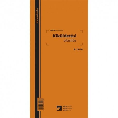 Kiküldetési utasítás (belföldi) 50 lapos tömb 140x285 mm