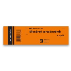 Ellenőrző sorszámtömb 100 lapos 146x40 mm vegyes