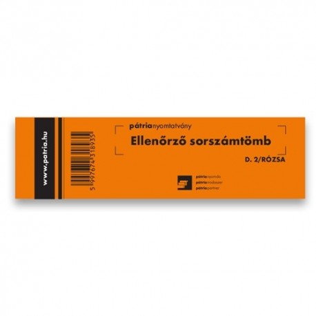 Ellenőrző sorszámtömb 100 lapos 146x40 mm rózsa