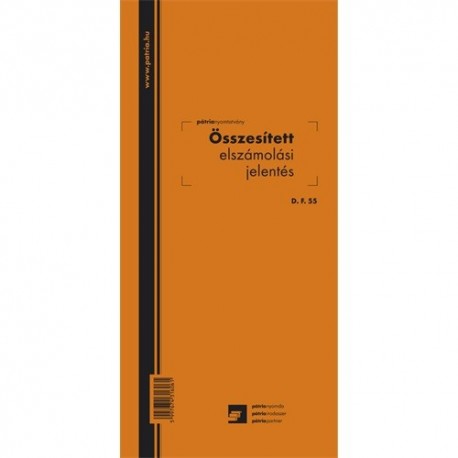 Összesített elszámolási jelentés 150 lapos tömb 140x295 mm