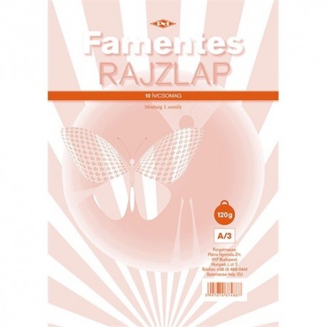 Rajzlap famentes A/3 120 g 10 lap/csomag nejlonos