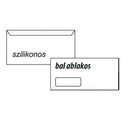 Boríték LA/4 szilikonos 35x90 mm bal ablakos bélésnyomott