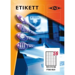 Etikett címke pd 52.5x21.2 mm szegély nélküli 100 ív 5600 db/doboz