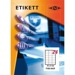 Etikett címke pd 70x37 mm szegély nélküli 100 ív 2400 db/doboz