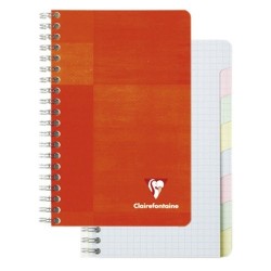 Spirálfüzet Clairefontaine 110x170 mm 48 lapos színregiszteres kockás