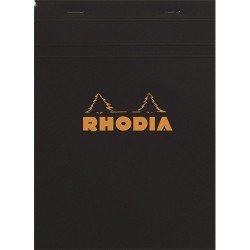 Jegyzettömb Clairefontaine Rhodia Black A/4 80 lapos vonalas margós