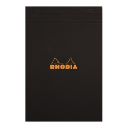 Jegyzettömb Clairefontaine Rhodia Black A/5 80 lapos vonalas margós