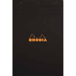 Jegyzettömb Clairefontaine Rhodia Black A/6 80 lapos kockás