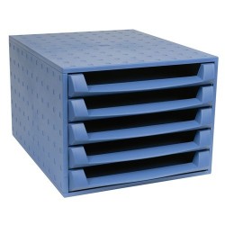Irattartó box műanyag Exacompta Forever A/4 5 fiókos nyitott kék