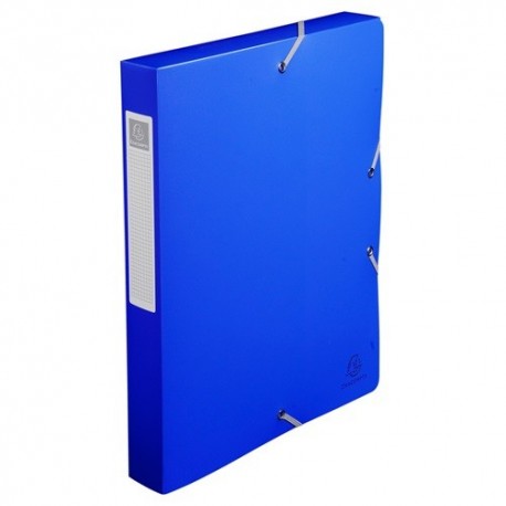 Füzetbox PP Exacompta Exabox-Opaque A/4 40 mm gerinccel gumis kék