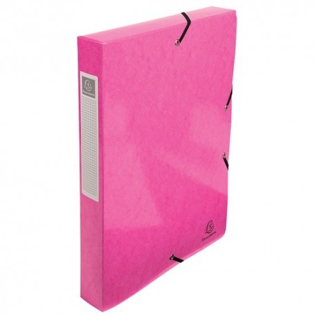 Füzetbox karton Exacompta Iderama A/4 40 mm gerinccel gumis rózsaszín