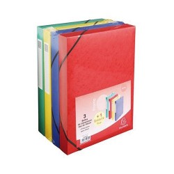 Füzetbox karton Exacompta prespán A/4 40 mm gerinccel 3+1 vegyes színek