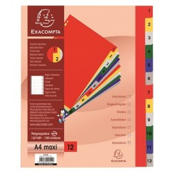 Regiszter PP Exacompta 12 részes színes maxi