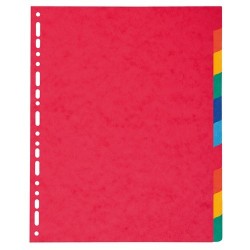 Elválasztólap karton Exacompta A/4 maxi 10 részes színes