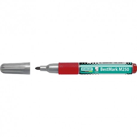 Marker Stanger M250 permanent kerek Softgrip 1-3 mm piros